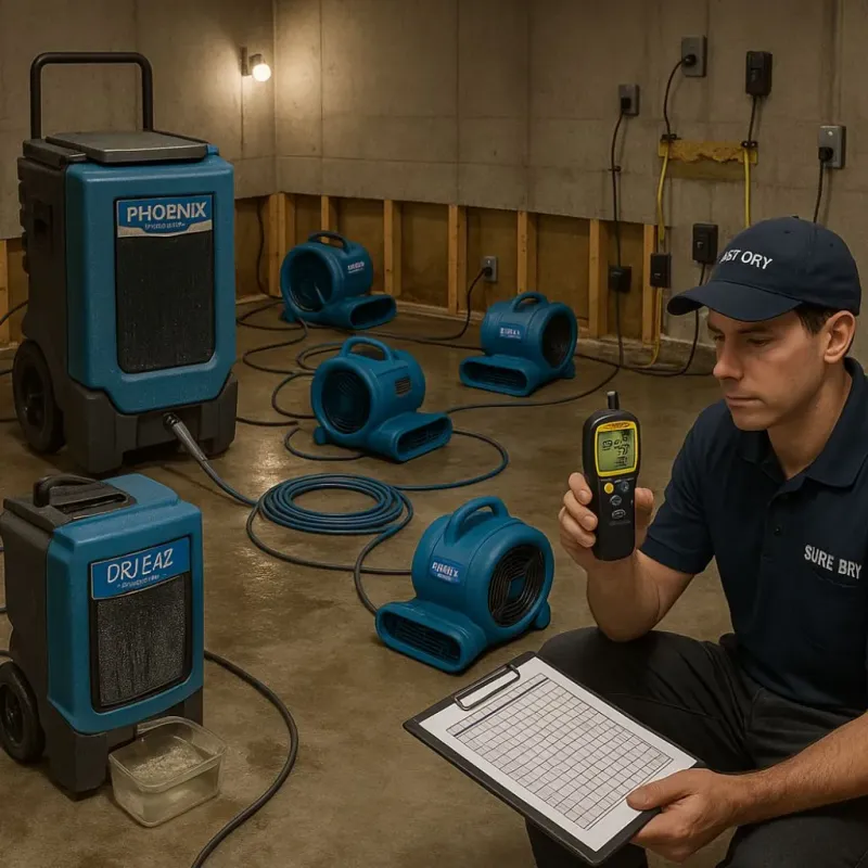 Structural Drying and Dehumidification process in Edinburg, VA